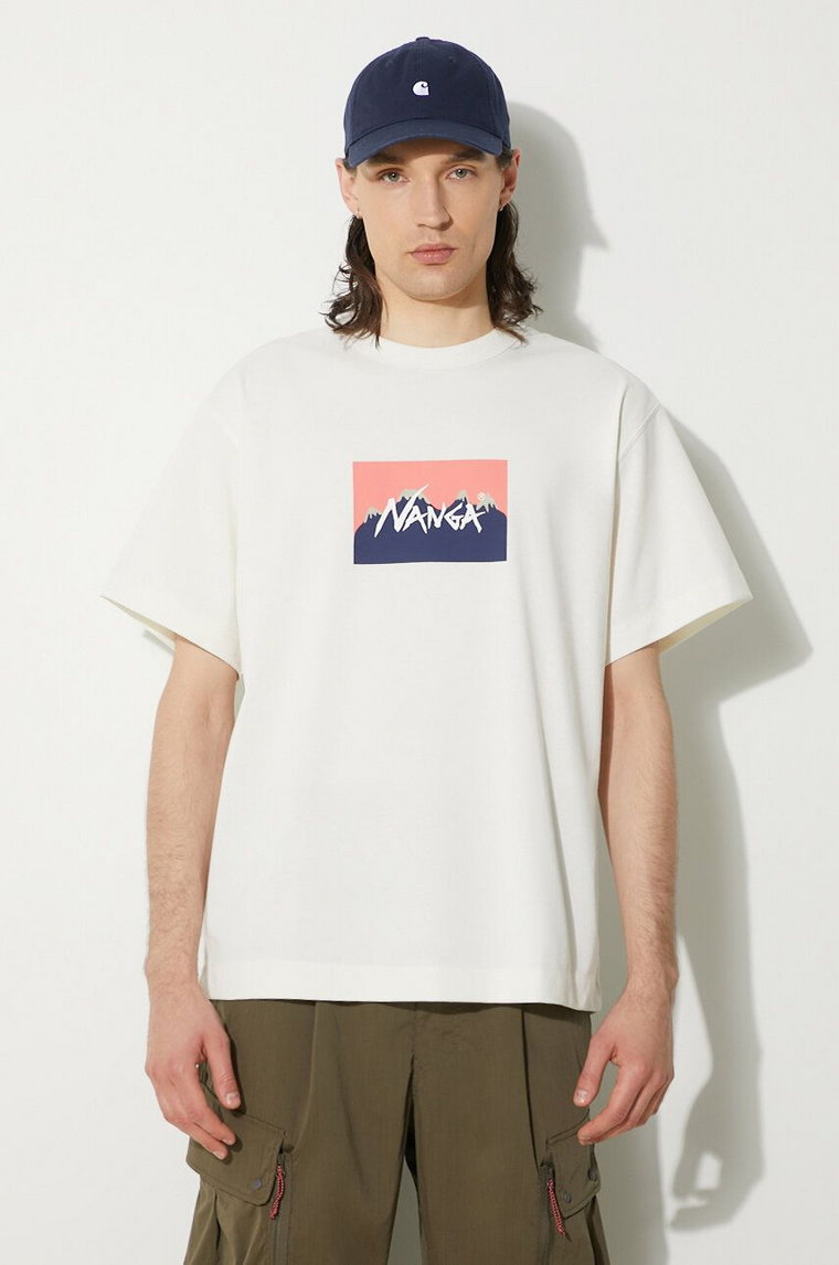 Nanga t-shirt Nanga  Jerry Ukai Eco Hybrid Nanga Logo Tee męski kolor biały z nadrukiem NW2411.1G805.C