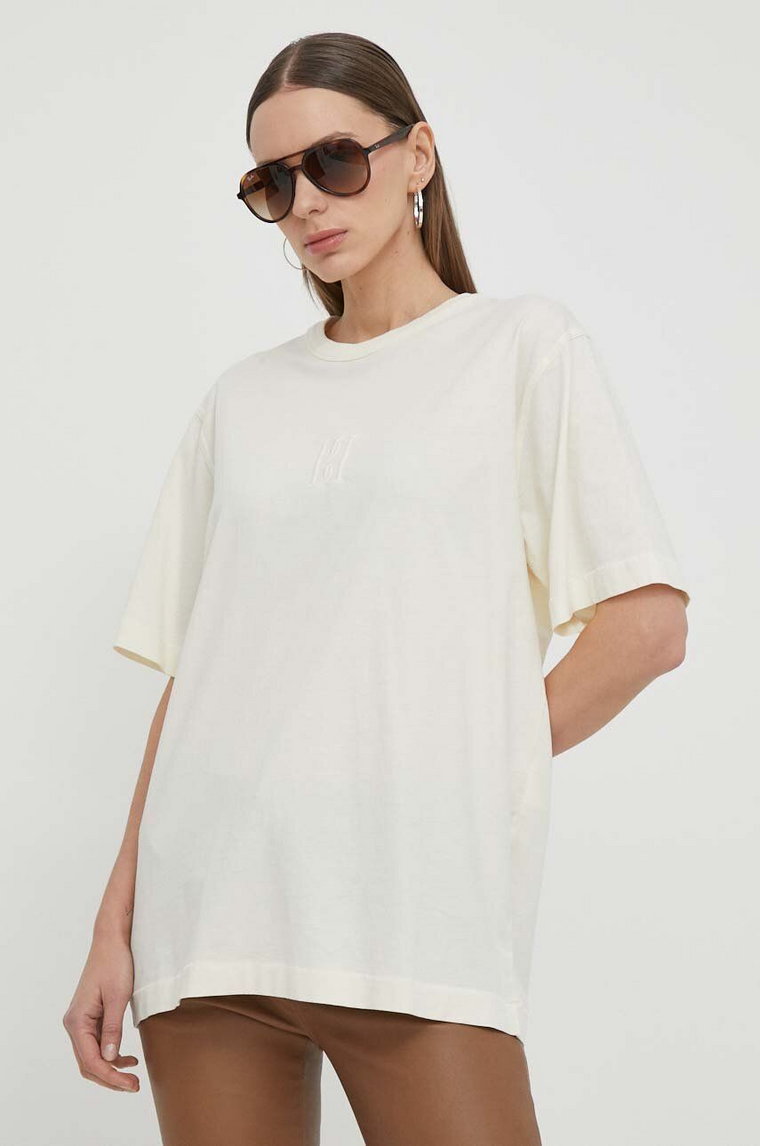 By Malene Birger t-shirt bawełniany damski kolor beżowy