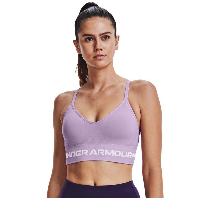 Biustonosz treningowy UNDER ARMOUR UA Seamless Low Long Bra - fioletowy