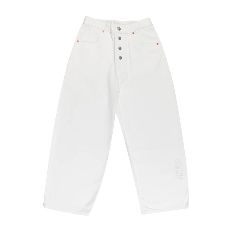 Dżinsy z szerokimi nogawkami dla dziewcząt - biały MM6 Maison Margiela