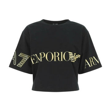 Emporio Armani EA7, T-Shirt Czarny, female,