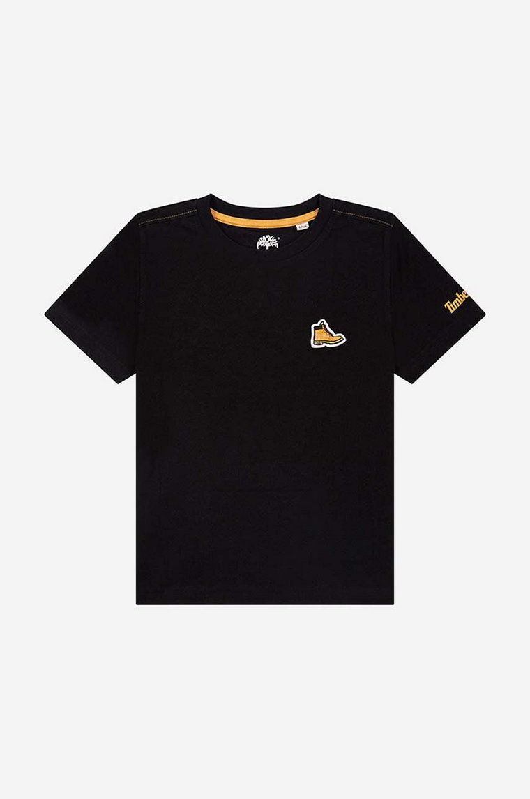 Timberland t-shirt bawełniany dziecięcy Short Sleeves Tee-shirt kolor czarny gładki