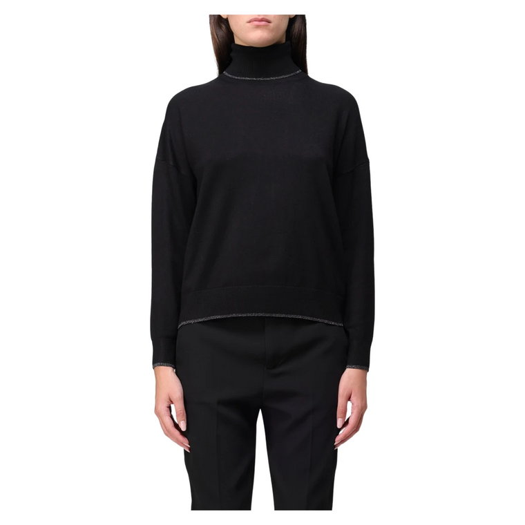 Czarny sweter z długim rękawem Liu Jo