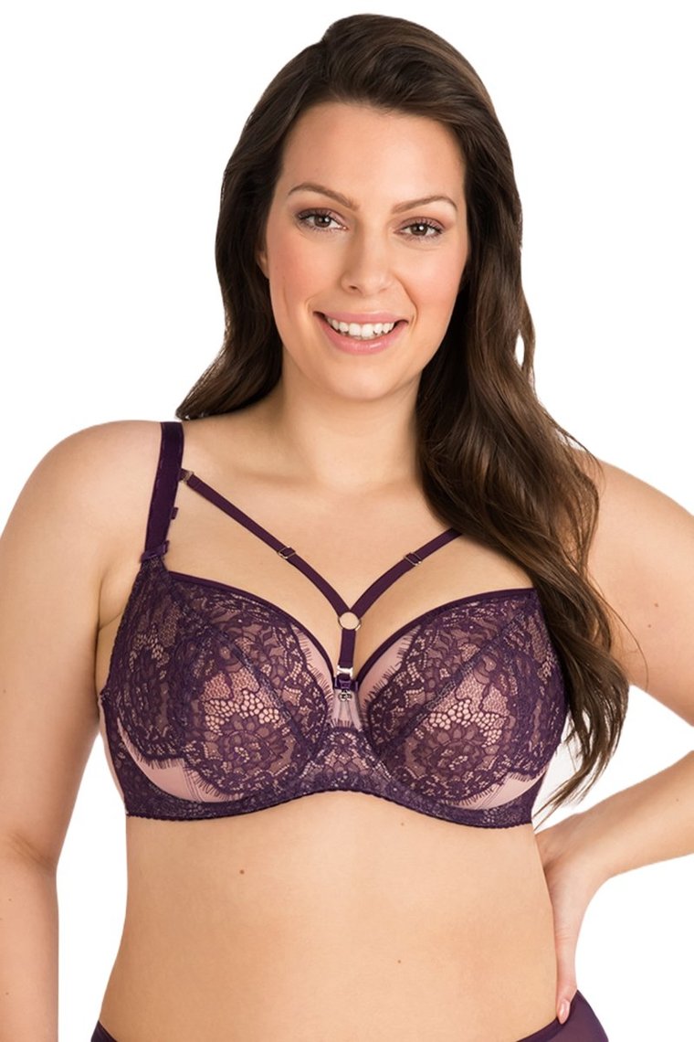 Biustonosz miękki z koronką K801 Gorsenia VIOLET fioletowy  95G