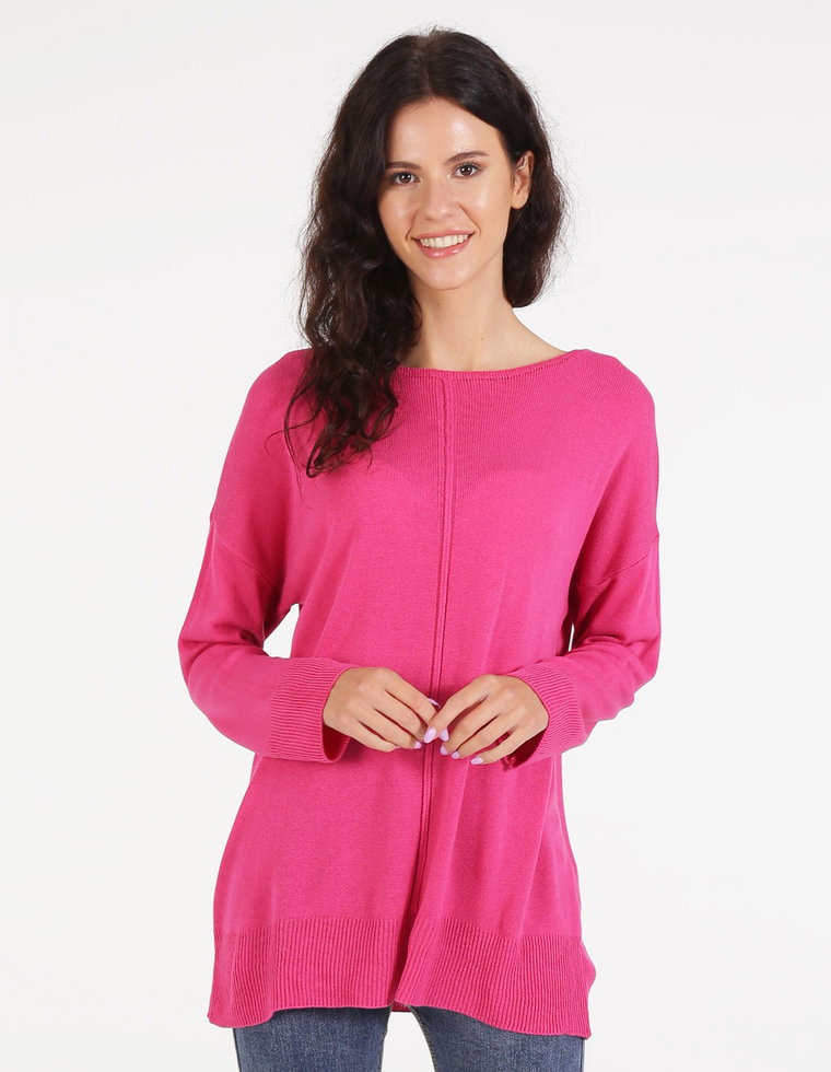 GŁADKI SWETER 82101-1 FUXIA