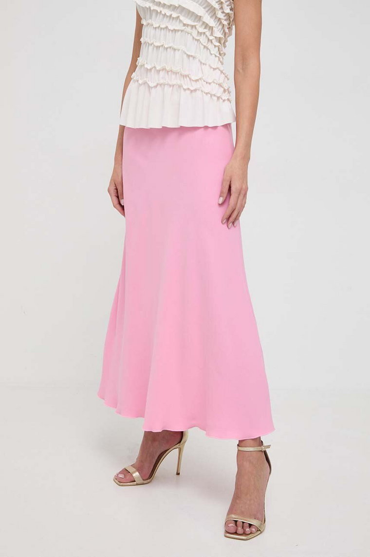 Liviana Conti spódnica kolor różowy midi rozkloszowana