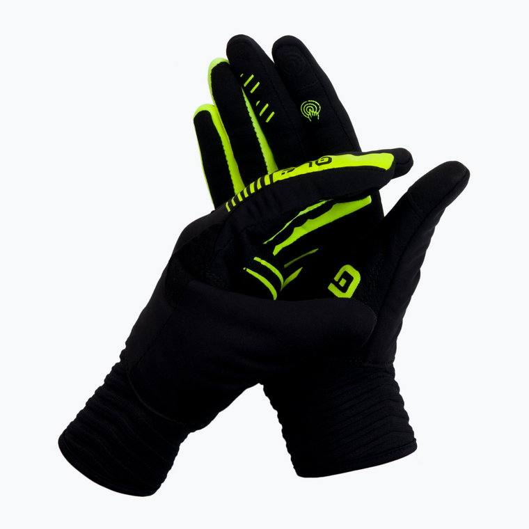 Rękawiczki rowerowe Alé Windprotection black/fluo yellow