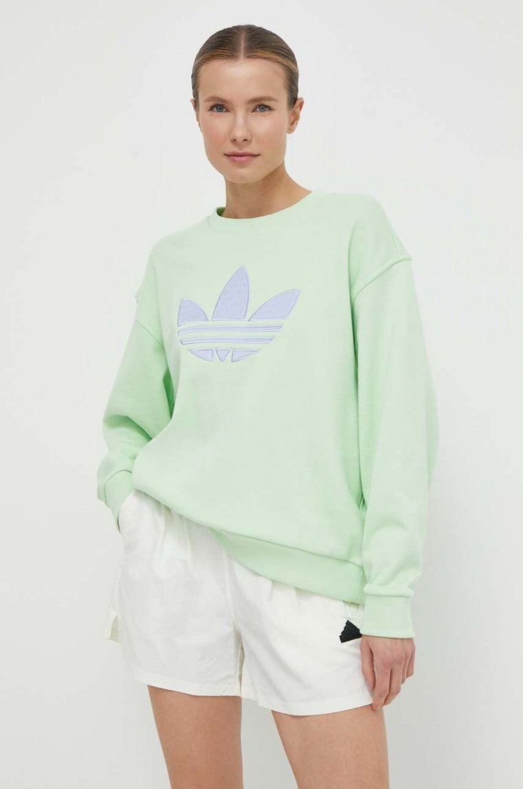 adidas Originals bluza damska kolor zielony z aplikacją IU2336