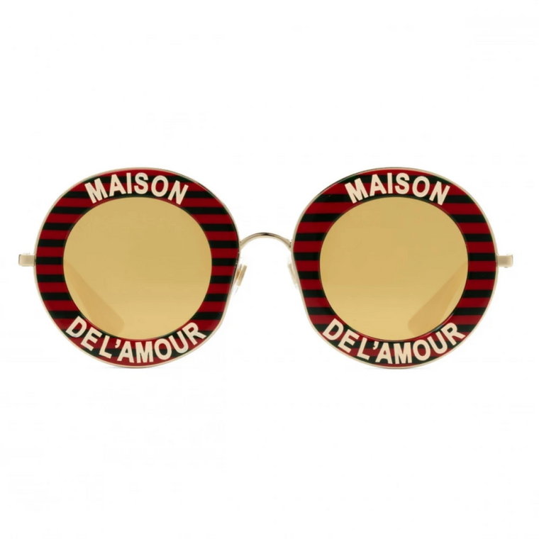 Okrągłe okulary przeciwsłoneczne laveugle par amour Gg0113S-007 Red Gucci