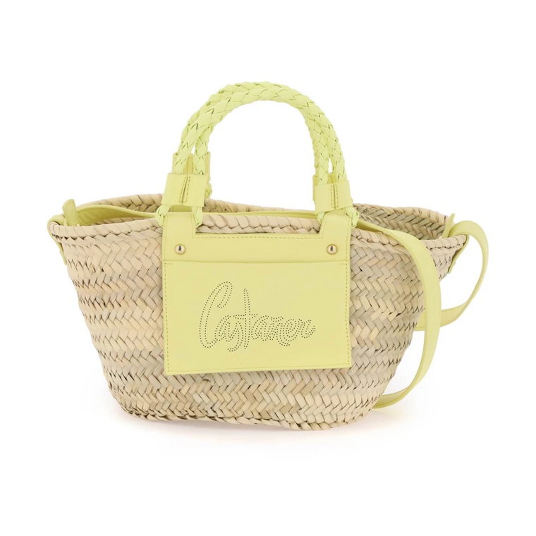 Torba Raffia Panier z Logo ze Skóry Castañer