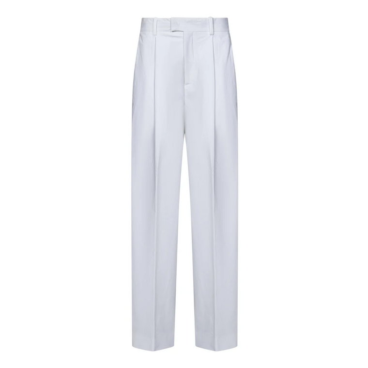 Białe spodnie krawieckie z bawełny poplinowej Armarium