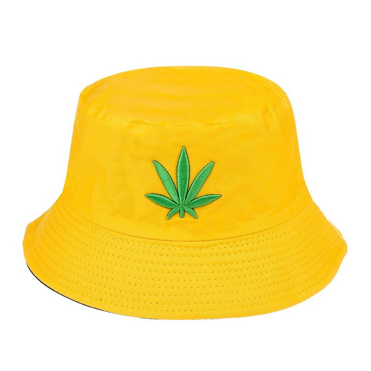 Żółty kapelusz dwustronny bucket hat wędkarski modny kap-m1