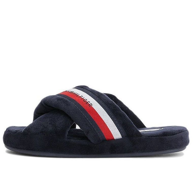 Kapcie Tommy Hilfiger Comfy Home Slippers With Straps FW0FW06587-DW5 - granatowe