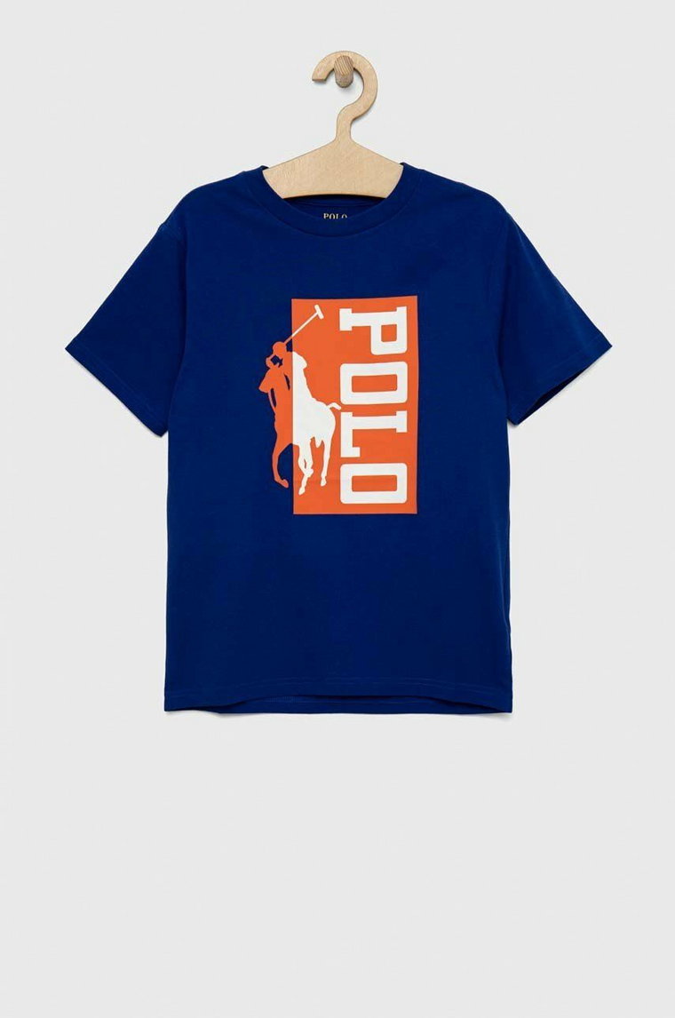 Polo Ralph Lauren t-shirt bawełniany dziecięcy kolor granatowy