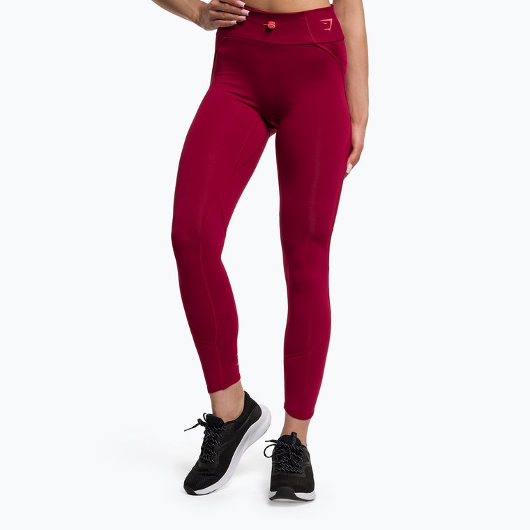 Legginsy treningowe damskie Gymshark Pulse burgundy red