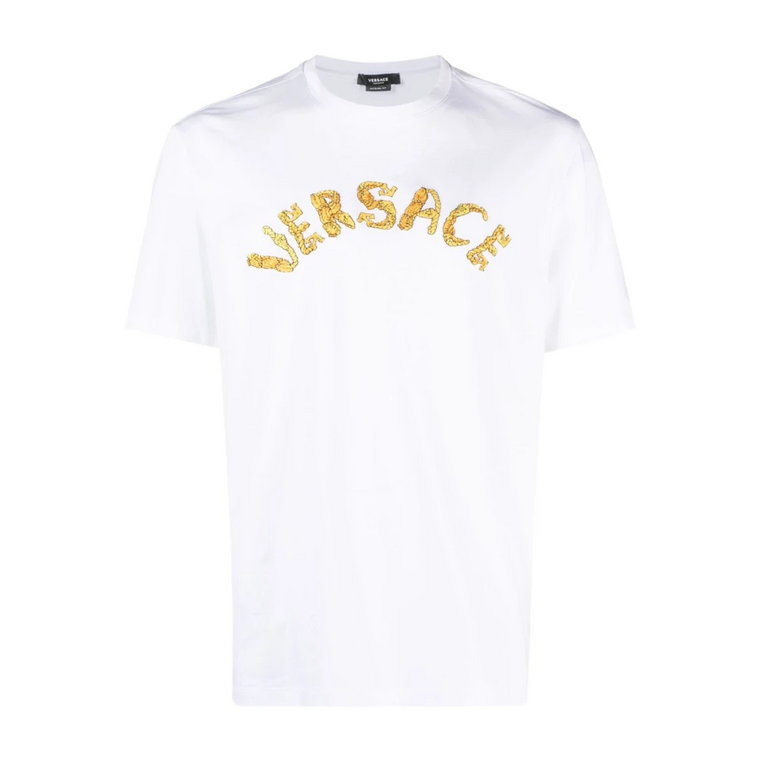Biała koszulka z logo Seashell Baroque Versace