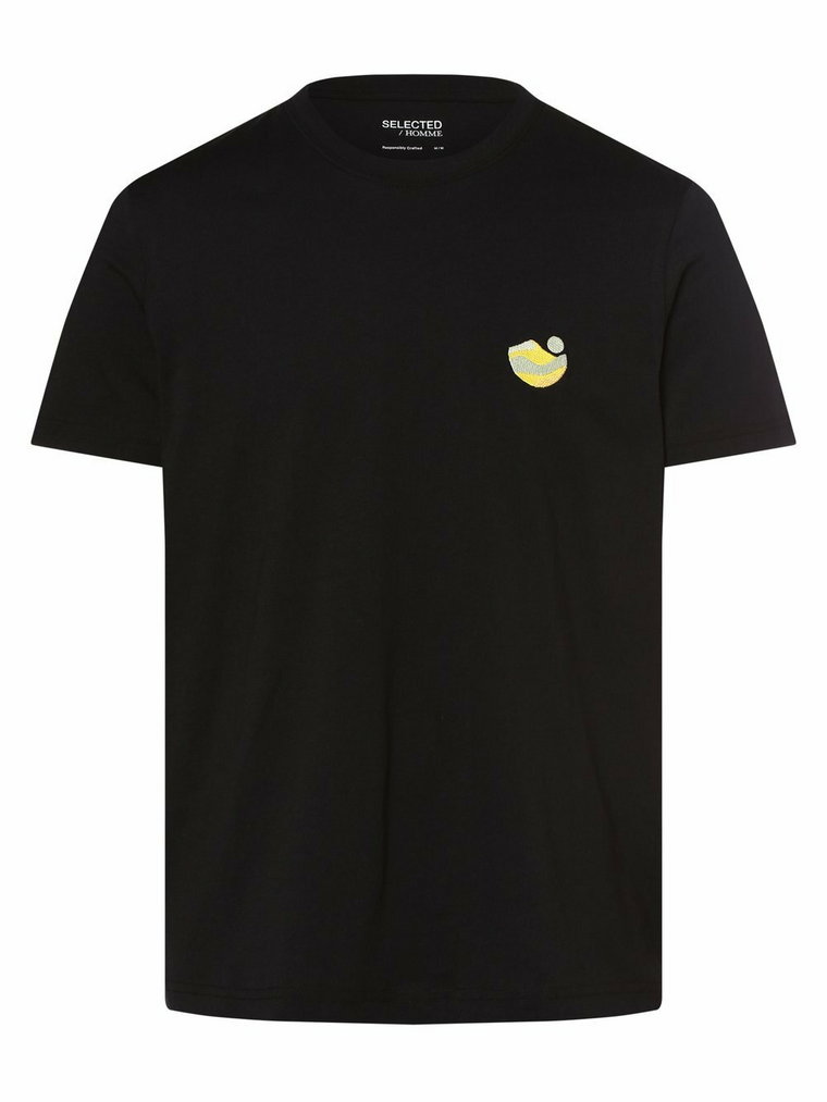 Selected - T-shirt męski  SLHSiloah, czarny