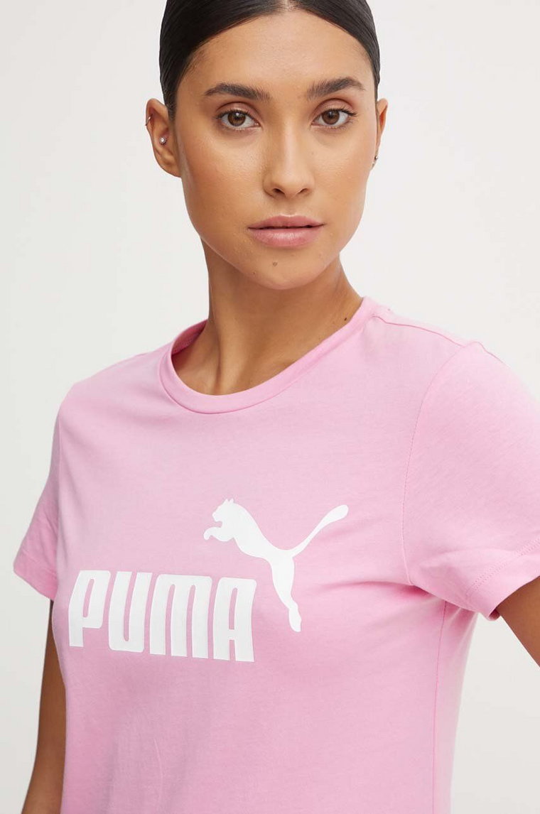 Puma t-shirt bawełniany kolor różowy 586775