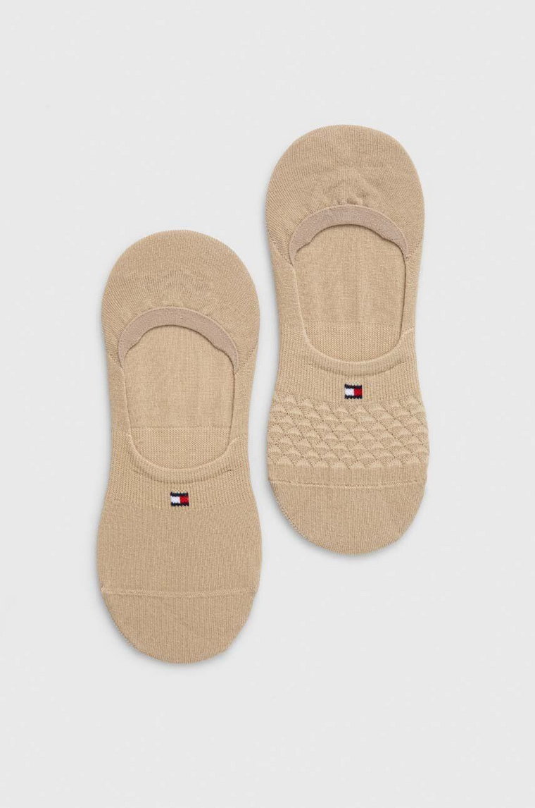 Tommy Hilfiger skarpetki 2-pack damskie kolor beżowy