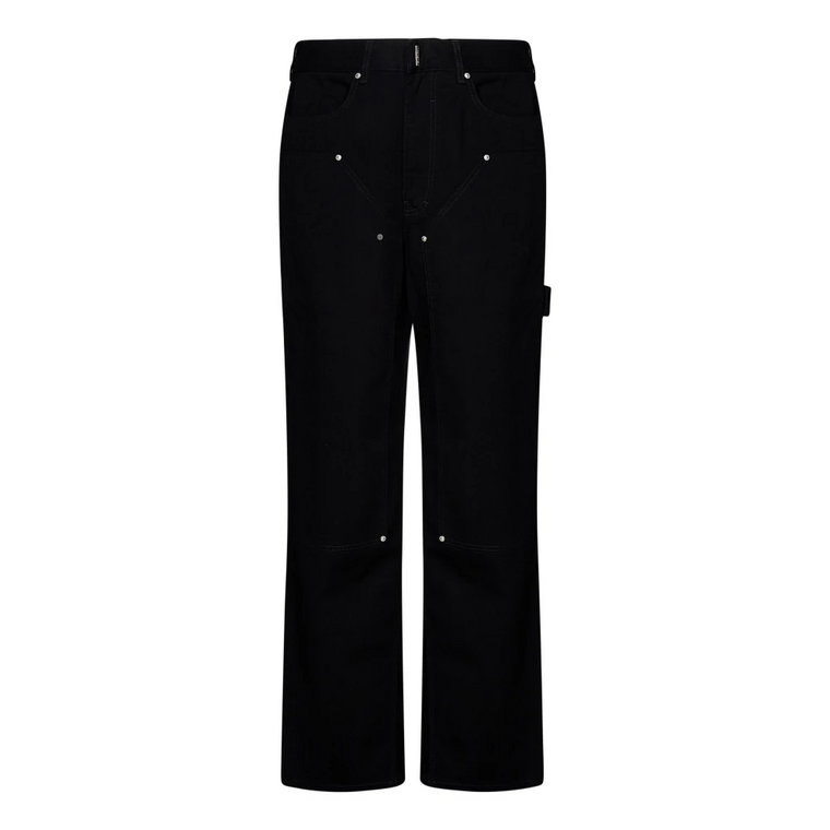 Czarne Spodnie Stolarskie z Denimu Givenchy