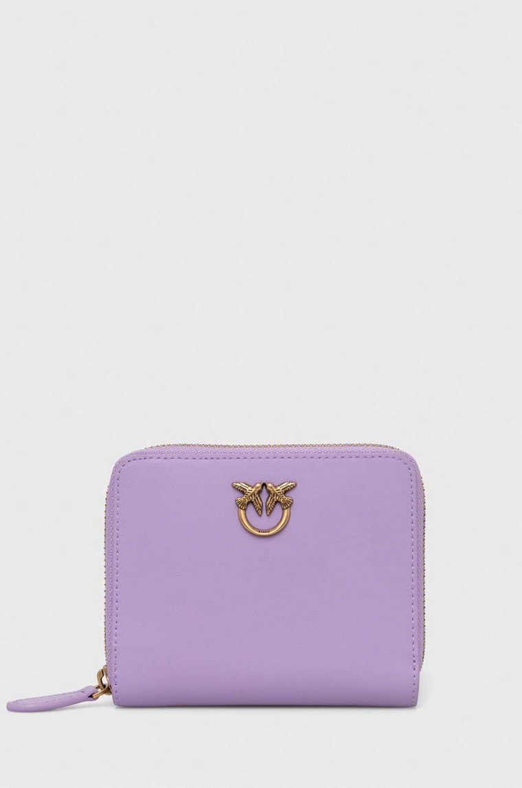 Pinko portfel skórzany kolor niebieski 100249.A0F1