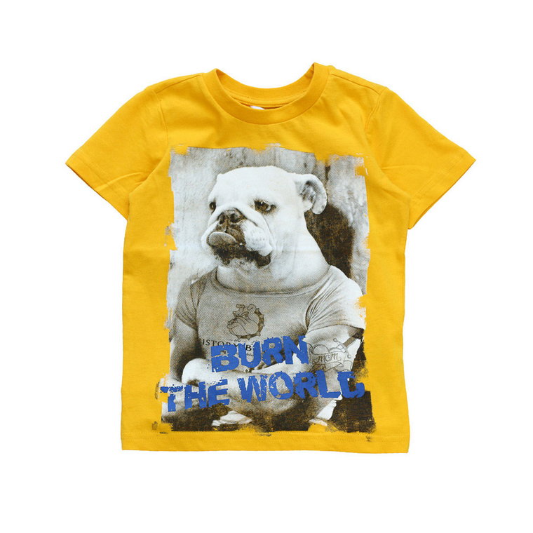 Chłopięca koszulka z krótkim rękawem, żółty, rozmiar 152
