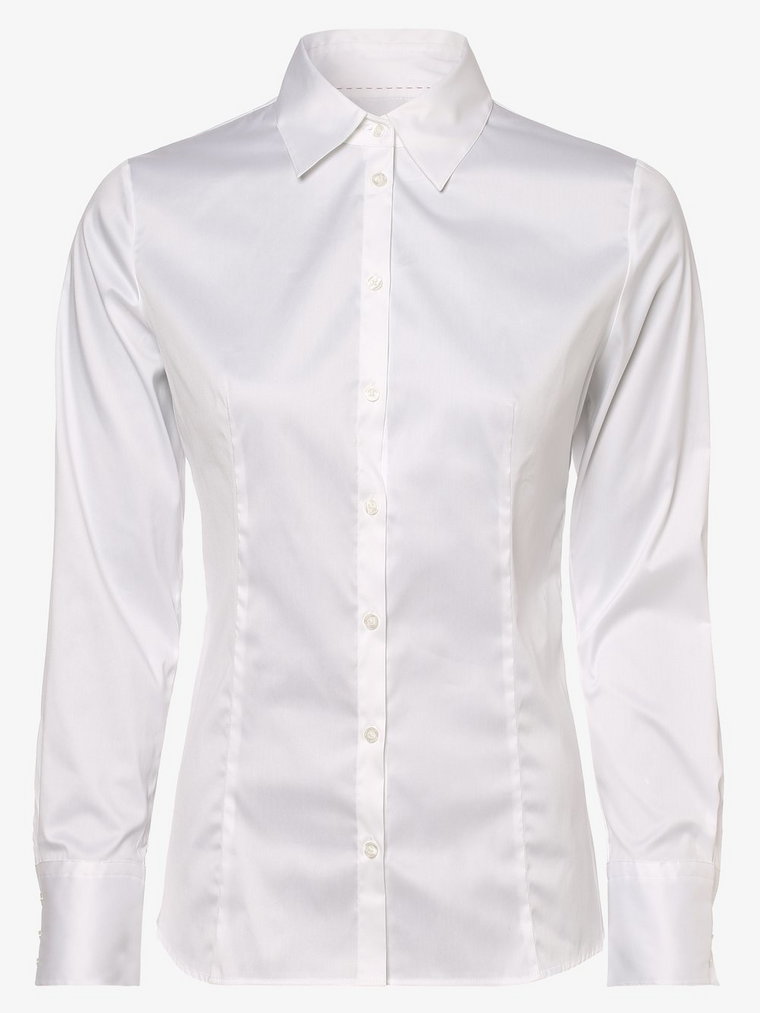 HUGO - Bluzka damska  łatwa w prasowaniu  The Fitted Shirt, biały