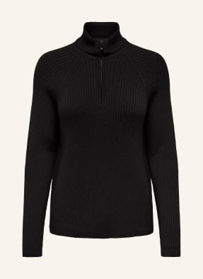 Only Sweter Typu Troyer schwarz