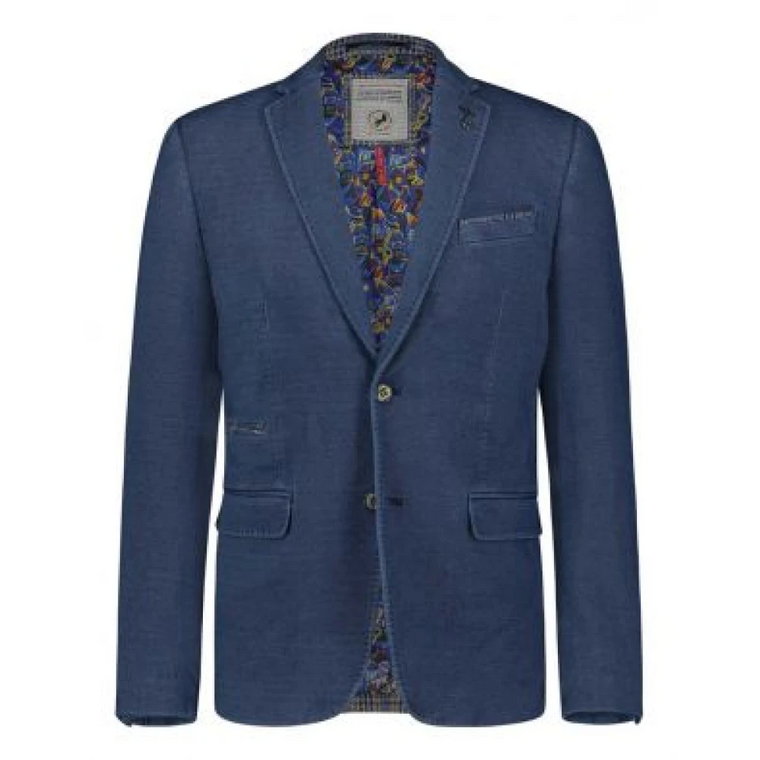 Indigo Denim Blazer z Miękkim Uczuciem A fish named Fred