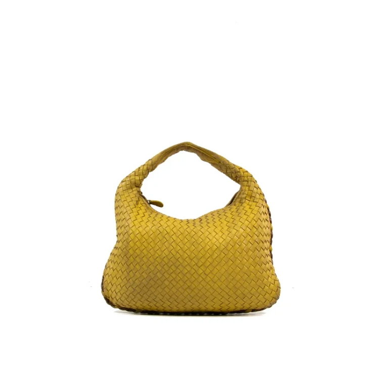 Używana Żółta Skórzana Torba Bottega Veneta Hobo Bottega Veneta Vintage