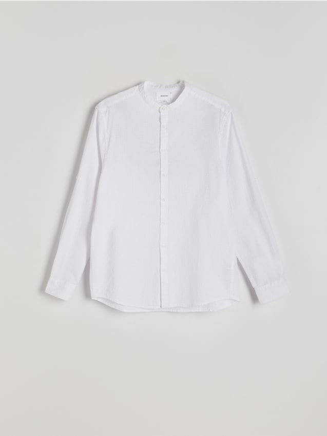 Reserved - Strukturalna koszula regular fit - biały