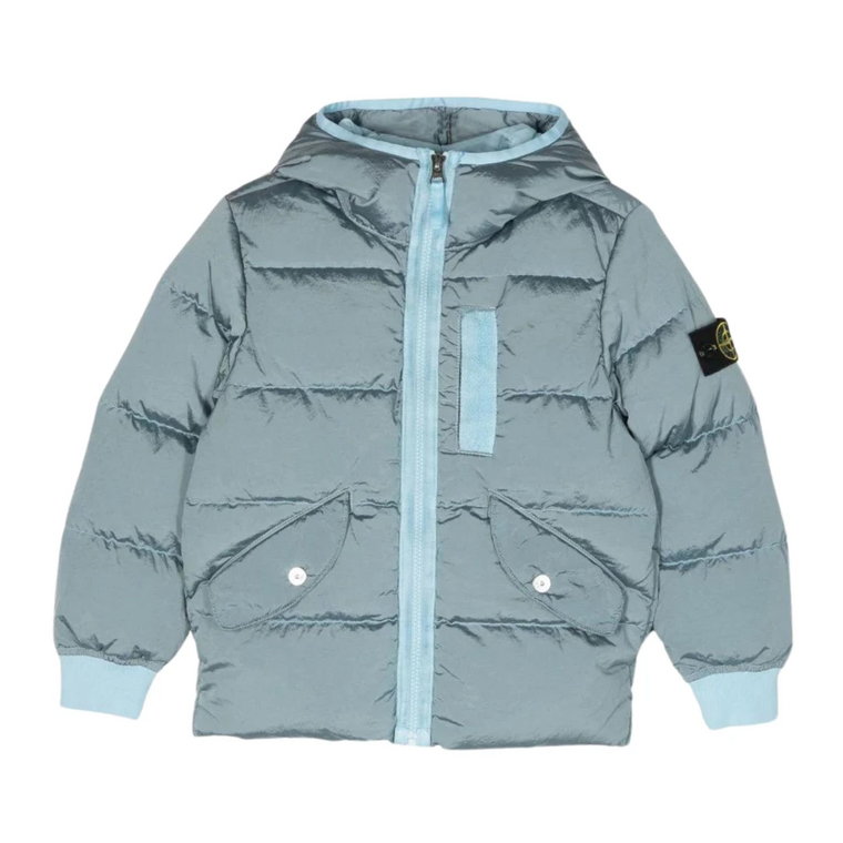 Niebieska Pikowana Kurtka Avion Stone Island