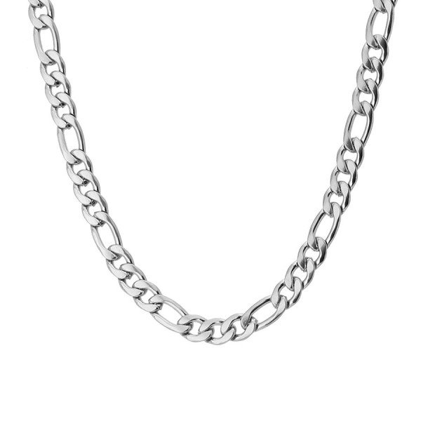 Srebrny łańcuch figaro naszyjnik męski ze stali