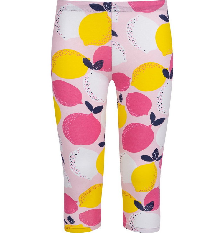 Legginsy dziewczęce leginsy 3/4 dziecięce bawełniane 140 z cytrynkami Endo