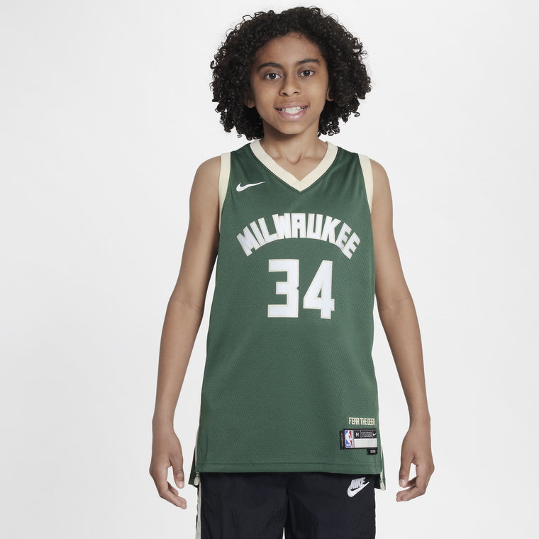 Koszulka dla dużych dzieci Nike NBA Swingman Milwaukee Bucks 2023/24 Icon Edition - Zieleń