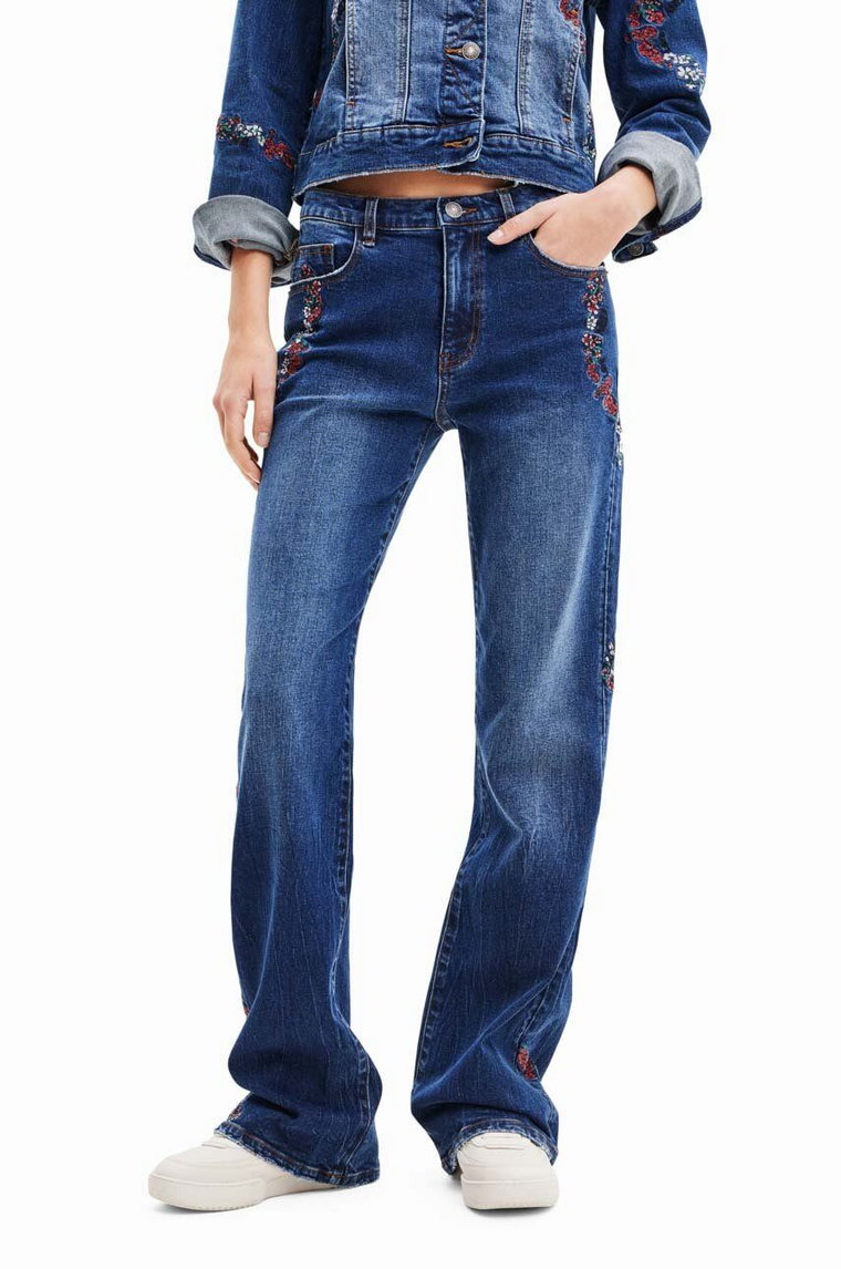 Desigual jeansy damskie medium waist