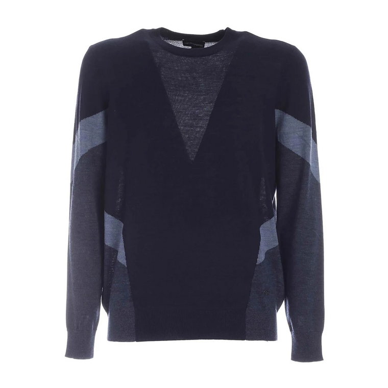 Inkrustowany blok kolorowy Virgin Wool Sweter Emporio Armani