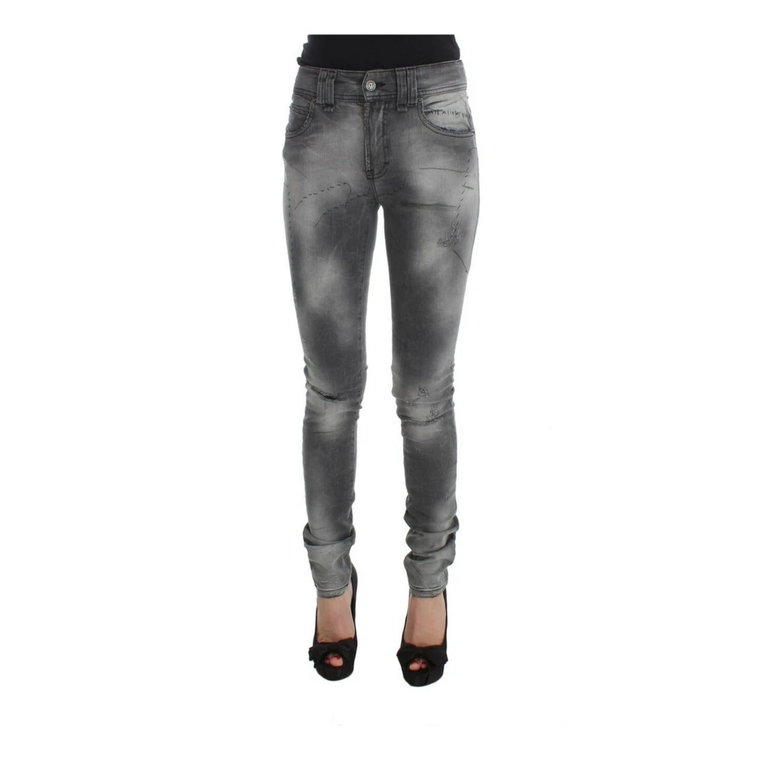 Szare Jeansy Slim Fit John Galliano