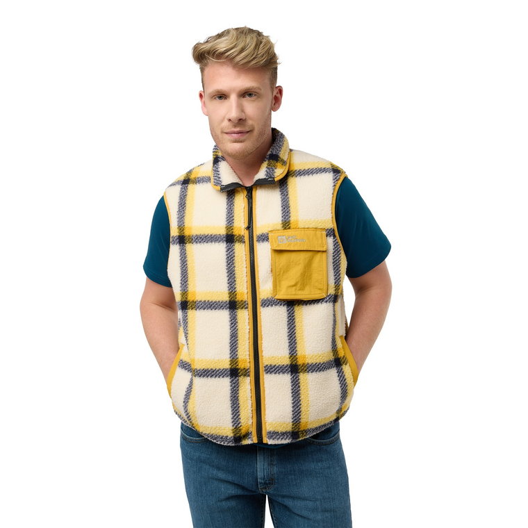 Męska kamizelka Jack Wolfskin FELSLICHT CHECK VEST M panna cotta - XXL