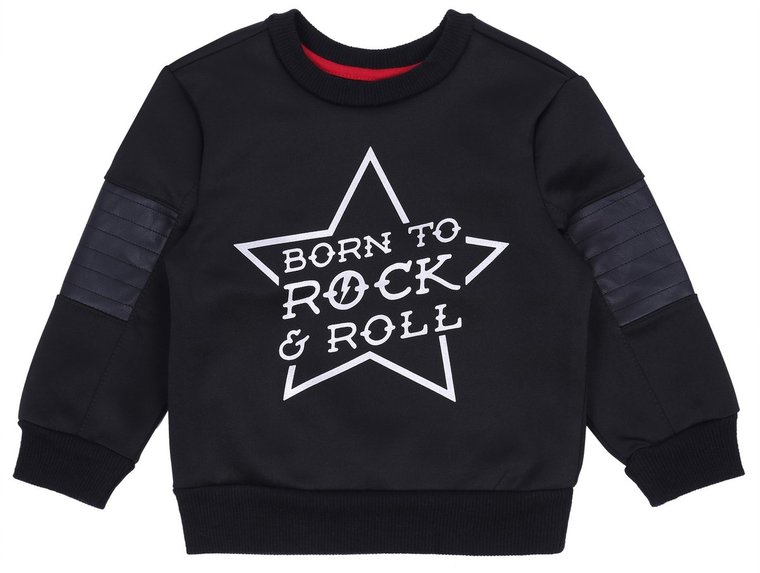 Czarna bluza Born To Rock 9-12 m 80 cm