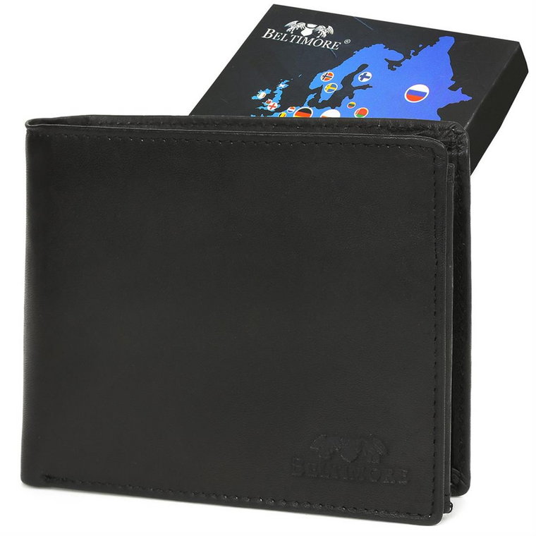 Męski portfel skórzany klasyczny RFiD czarny Beltimore U91