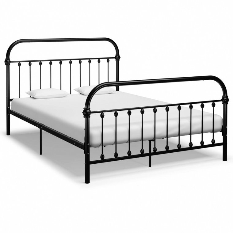 Rama łóżka, czarna, metalowa, 140 x 200 cm kod: V-284501