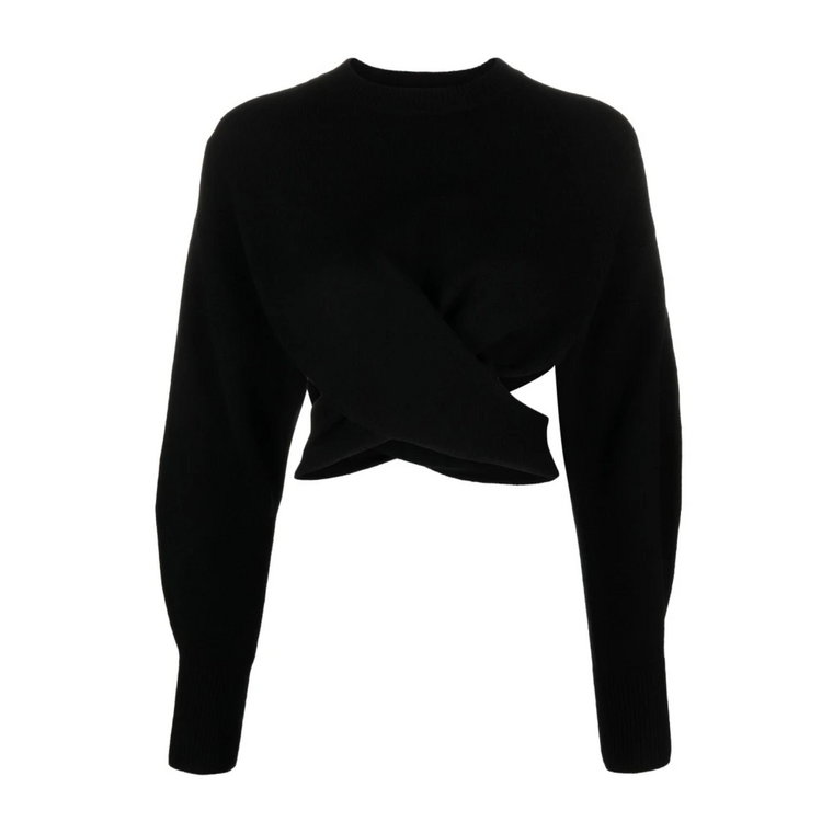 Czarny Sweter z Okrągłym Dekoltem dla Kobiet Alexander McQueen