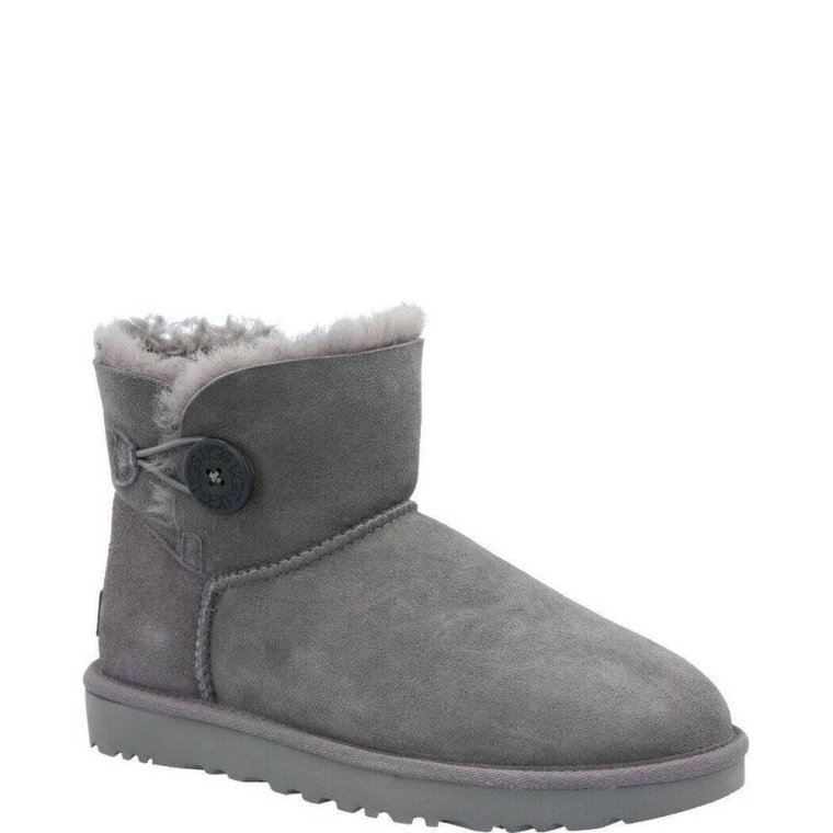 UGG Skórzane śniegowce Mini Bailey Button II | z dodatkiem wełny