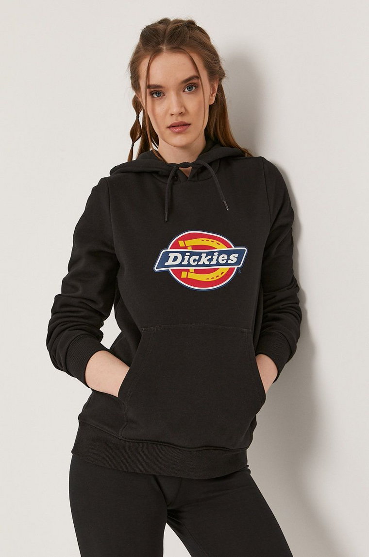 Dickies Bluza damska kolor czarny z kapturem z nadrukiem DK0A4XCCBLK-BLACK