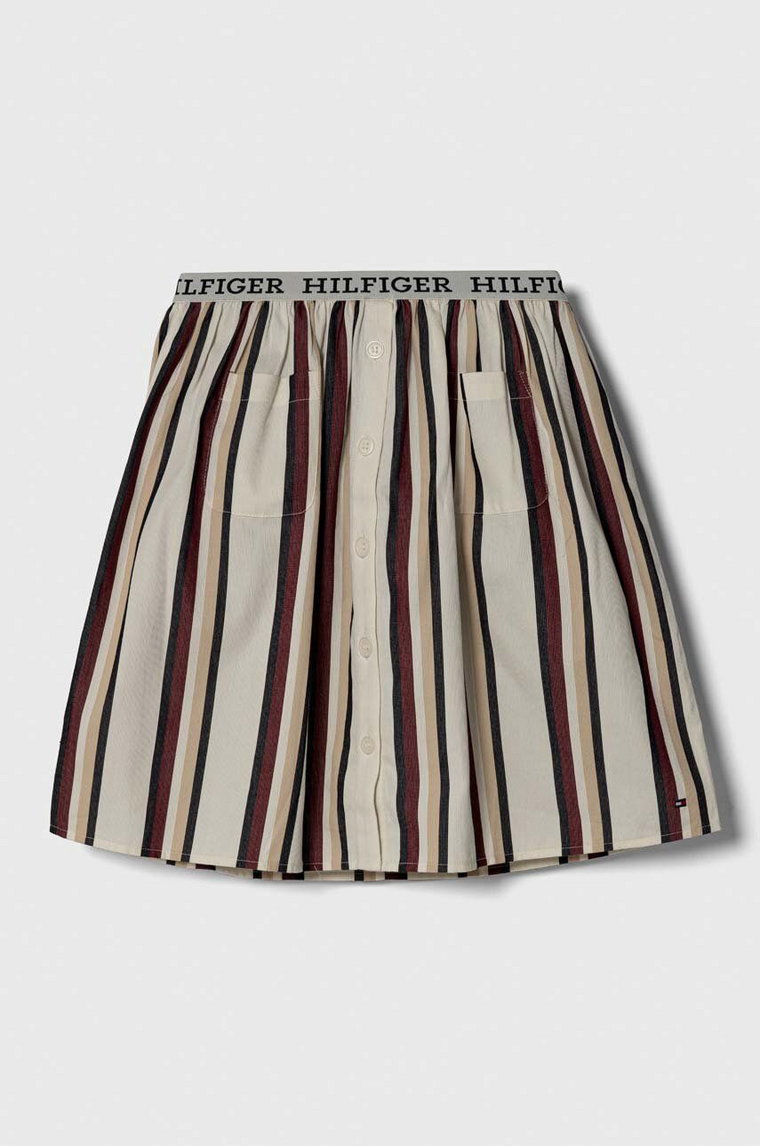 Tommy Hilfiger spódnica bawełniana dziecięca kolor biały mini rozkloszowana