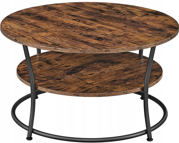 Rustykalny metalowy stolik kawowy z półką - Zixi 4X