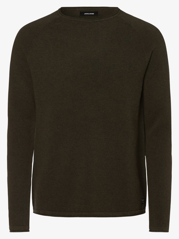 Jack & Jones Sweter męski Mężczyźni Bawełna zielony jednolity, M