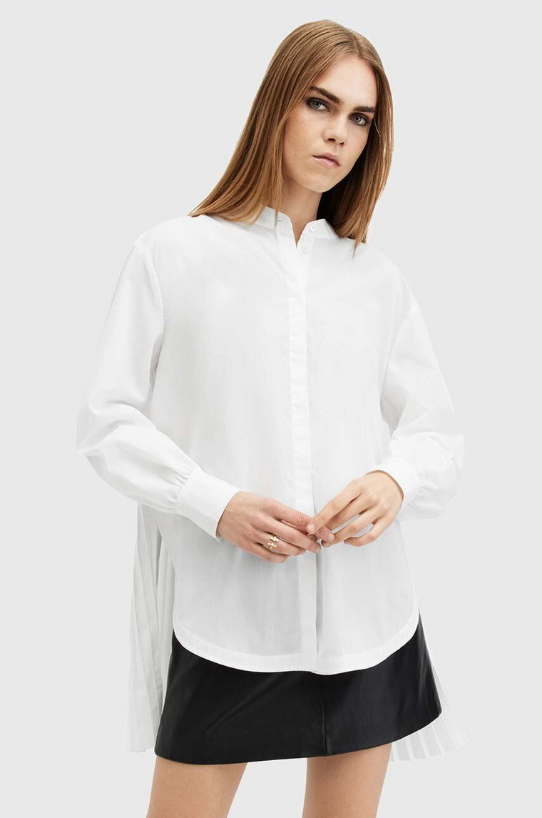 AllSaints koszula PERCY SHIRT damska kolor biały relaxed ze stójką W004PB