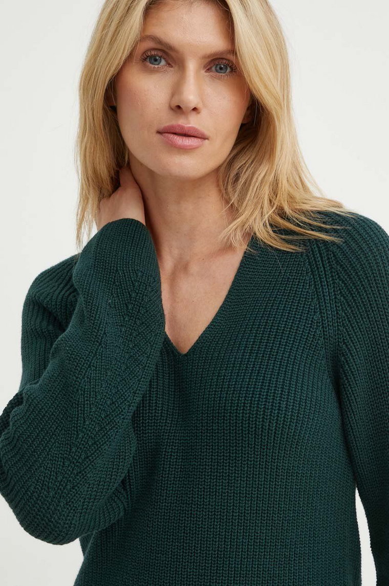 Marc O'Polo sweter bawełniany kolor zielony  406605960097